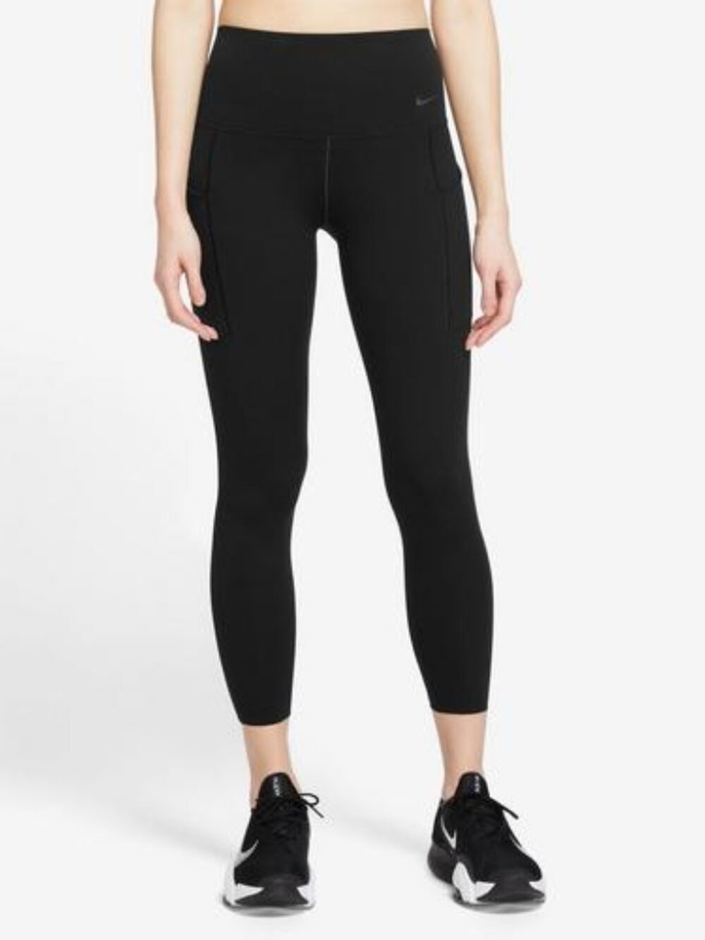 Nike Universa Dri-FIT High Rise 7/8 Leggings Black Pockets Medium